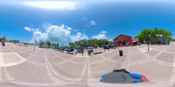360 City Tour Mallory Square Key West Florida Spherical — Stock Video