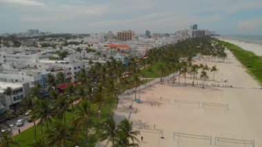 Hava Miami Beach palm ağaçlar Ocean Drive sinema görüntüleri