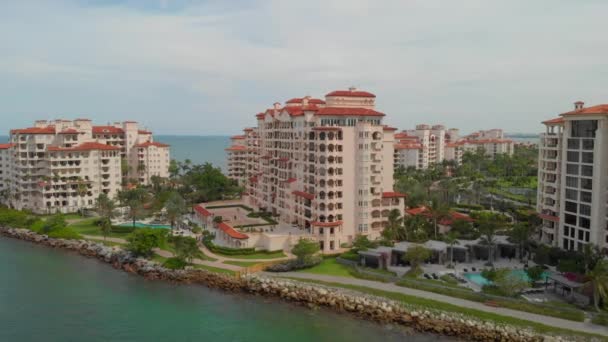 Aerial Fisher Island — Stock Video