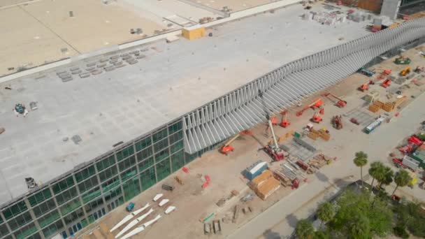 Centro Convenciones Aéreo Miami Beach Durante Construcción — Vídeos de Stock