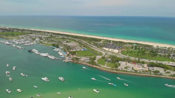 Recorrido Aéreo Haulover Beach Park Miami Beach — Vídeo de stock