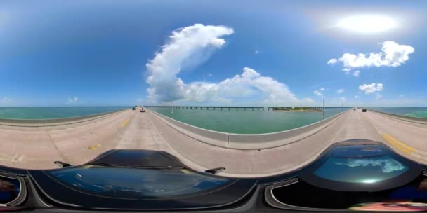 Driving Seven Mile Bridge Florida Keys 360Vr — Stock Video