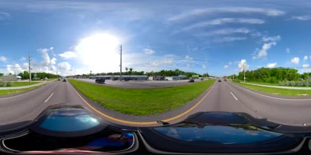 Dirigir Através Florida Keys 360Vr Imagens Esféricas — Vídeo de Stock