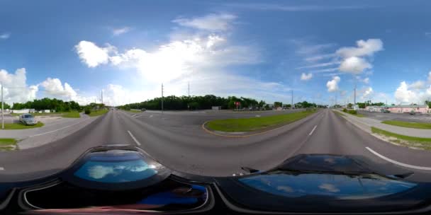 Condução Para Florida Keys 360Vr Imagens Esféricas — Vídeo de Stock