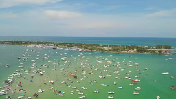 Miami Beach Haulover Park Bar Sabbia Occupato Nei Fine Settimana — Video Stock