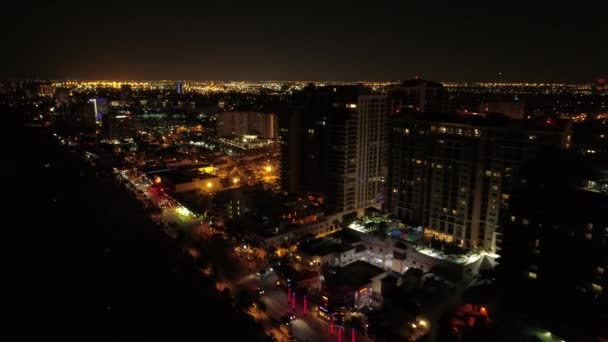 Antenn Drönare Footage Fort Lauderdale Ocean Boulevard — Stockvideo