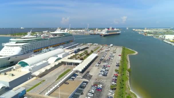 Escena Aérea Del Dron Puerto Cabo Cañaveral Florida — Vídeo de stock