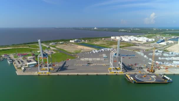 Letecká Drone Scéně Port Cape Canaveral Florida — Stock video