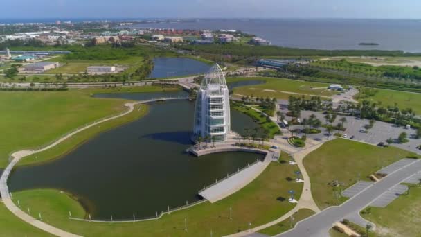 Luchtfoto Drone Scène Haven Cape Canaveral Florida — Stockvideo