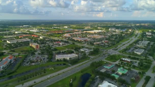 Aerial Lyx Stadsdelar Port Lucie Florida — Stockvideo