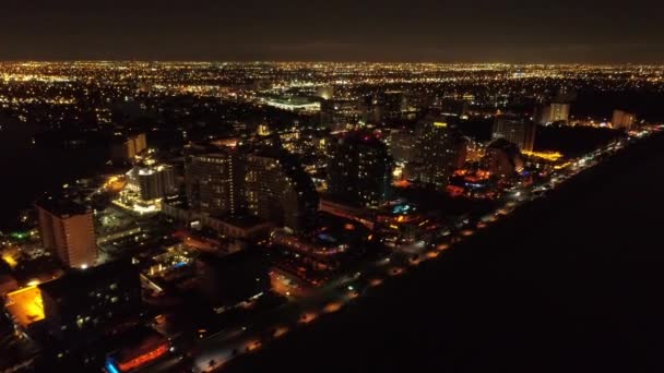 Night Aerials Fort Lauderdale Beach 24P — Stock Video