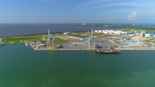 Сцена Беспилотником Port Cape Canaveral Florida — стоковое видео