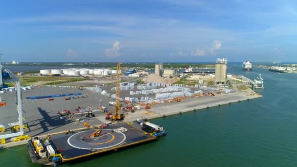 Letecká Drone Scéně Port Cape Canaveral Florida — Stock video