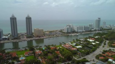 Miami Beach Fl ABD dron görüntüleri yukarıda hava