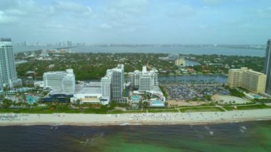 Hava dron görüntüleri ikonik oteller Miami Beach Florida Amerika Birleşik Devletleri