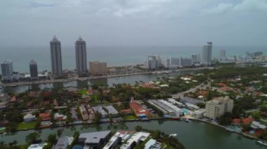 Hava uçan uçak Miami Beach Florida hyperlapse