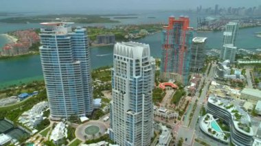 Bağlantı noktası 4k liman hava Miami Beach doğal mimarisi ve waterfront 24p