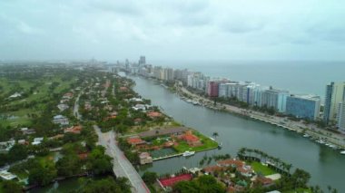 Uçağı hava Miami Beach kıyı kenti 4k