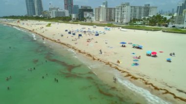 Miami Beach turistler 4 k üzerinde uçan uçak