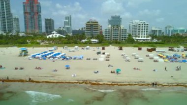 Epik dron havadan görüntüleri Miami Beach lateral ortaya 4k 24p