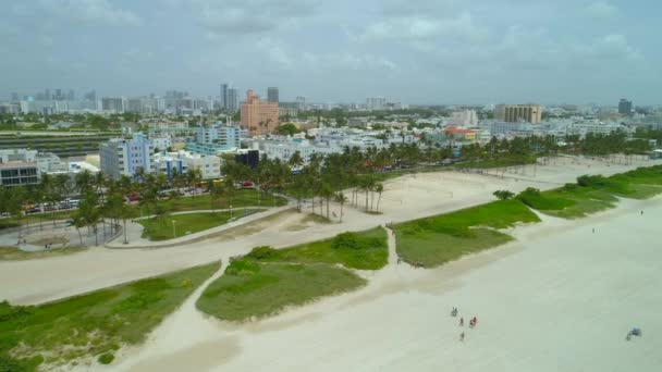 Miami Sud Beach Ocean Drive Drone Aérien Vidéo — Video