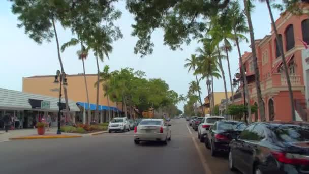 Motion Voorraad Video Van Downtown Naples Florida — Stockvideo