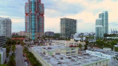 Hava uçağı Miami Beach video görüntüleri 4 k yükselen