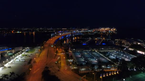 Deo Drone Aéreo Port Boulevard Bayside — Vídeo de Stock