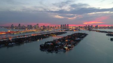 Epik günbatımı Miami Hava dron 4 k ile vurdu