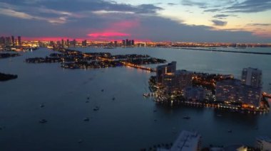Doğal Miami ışıkları gece panorama