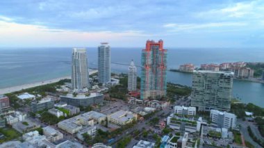 Miami Beach Fl ABD epik havadan görüntüleri