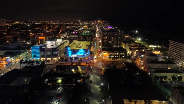 Miami Beach Floride États Unis Juillet 2018 Images Nuit Aérienne — Video