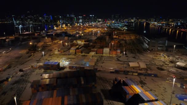 Cargo Containers Haven Miami — Stockvideo