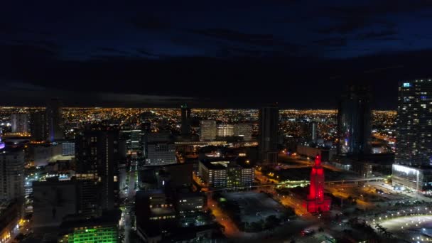 Luchtfoto Nacht Drone Beelden Miami Stranden — Stockvideo