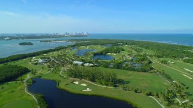 Havadan görüntüleri Key Biscayne manzara 4k