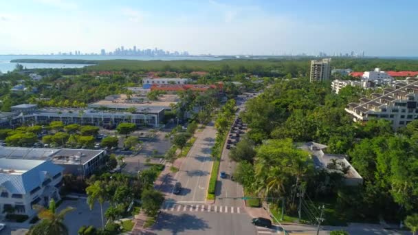 Luchtfoto Crandon Boulevard Key Biscayne Florida Miami — Stockvideo