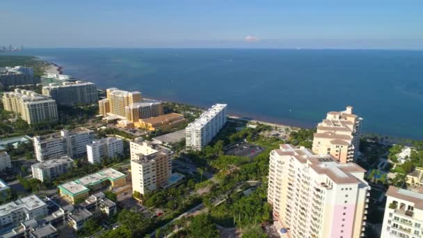 Zdjęcia Lotnicze Drone Key Biscayne Nieruchomości Florydzie — Wideo stockowe