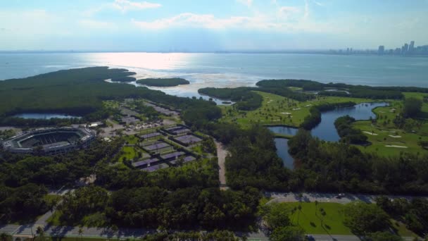 Légifelvételek Crandon Park Miami — Stock videók