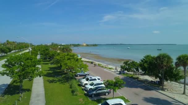 Imagens Aéreas Key Biscayne Florida Beach — Vídeo de Stock