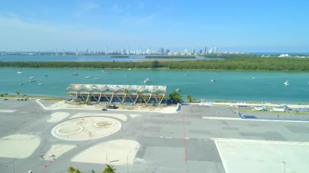 Aerial Miami Marine Stadium — Stock Video