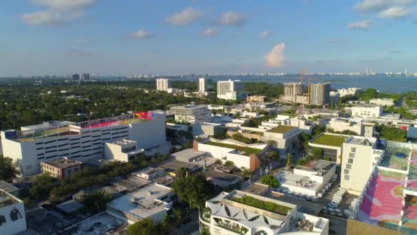 Antenn Avslöja Edgewater Miami Och Designdistrikt — Stockvideo