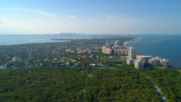 Key Biscayne Miami Florida Üzerinden Uçan — Stok video