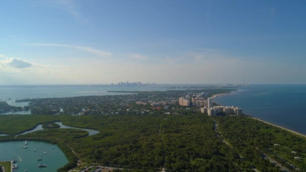 Alto Drone Vista Key Biscayne Florida Miami Stati Uniti America — Video Stock