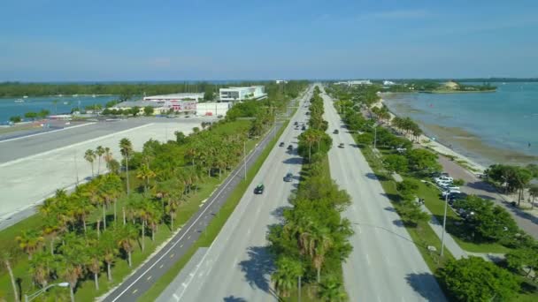 Key Biscayne Florida Aerial Drone Footage — Stock Video