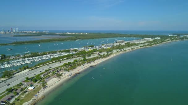 Imagens Drones Panorâmicos Key Biscayne Florida Eua — Vídeo de Stock