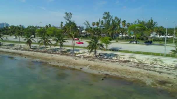 Reizen Bestemming Tour Florida Key Biscayne Luchtfoto Video — Stockvideo