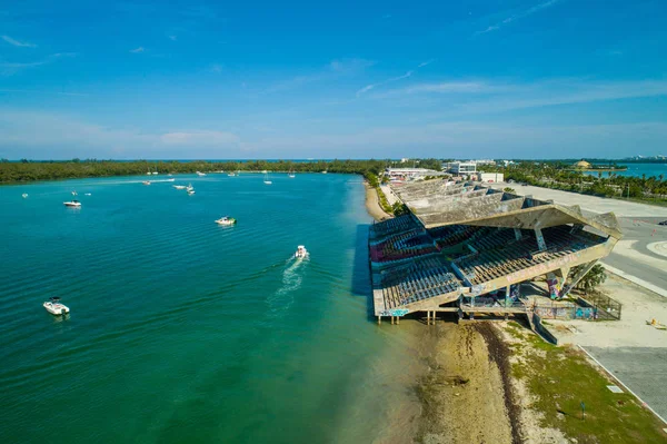 Luchtfoto Verlaten Miami Marine Stadion Key Biscayne — Stockfoto