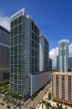 Miami, Florida, Amerika Birleşik Devletleri - 20 Temmuz 2018: 500 Brickell kınamak hava uçak fotoğrafı 