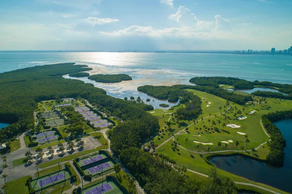 Légi Drone Kép Floridai Key Biscayne — Stock Fotó