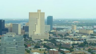 Fort Worth cityscape Burnett Plaza, Texas, ABD ile havadan görünümü